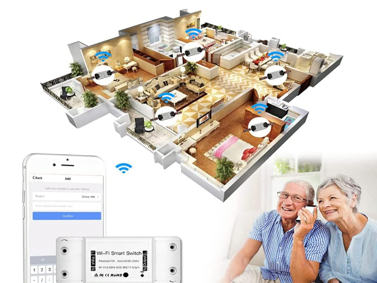 Detalle de LEDLUX SH101: 2 Pezzi Interruttore Intelligente WiFi 220V 16A 3500W – compatibile con Alexa e Google Home