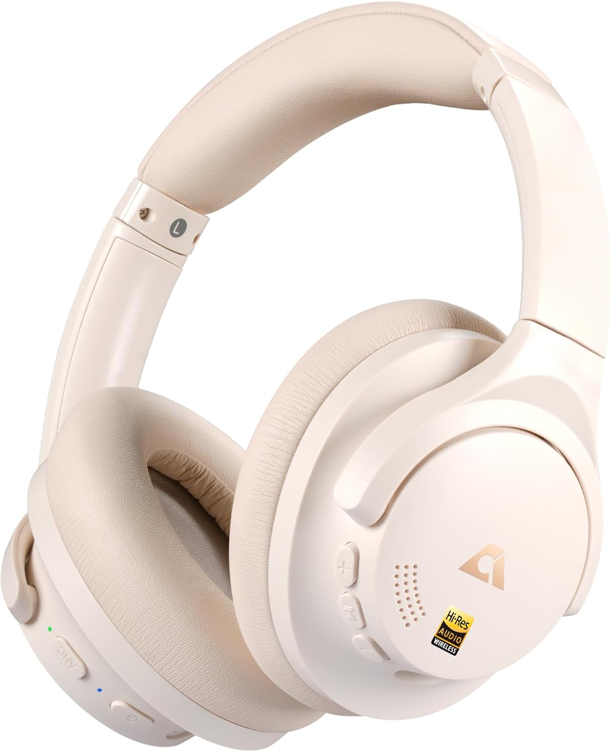 Detalle de 1Mii Y8+ Hybrid ANC Over-Ear Kopfhörer – 100 Stunden Laufzeit, LDAC, App-EQ, Bluetooth 6.0, Biege- und Reisekomfort