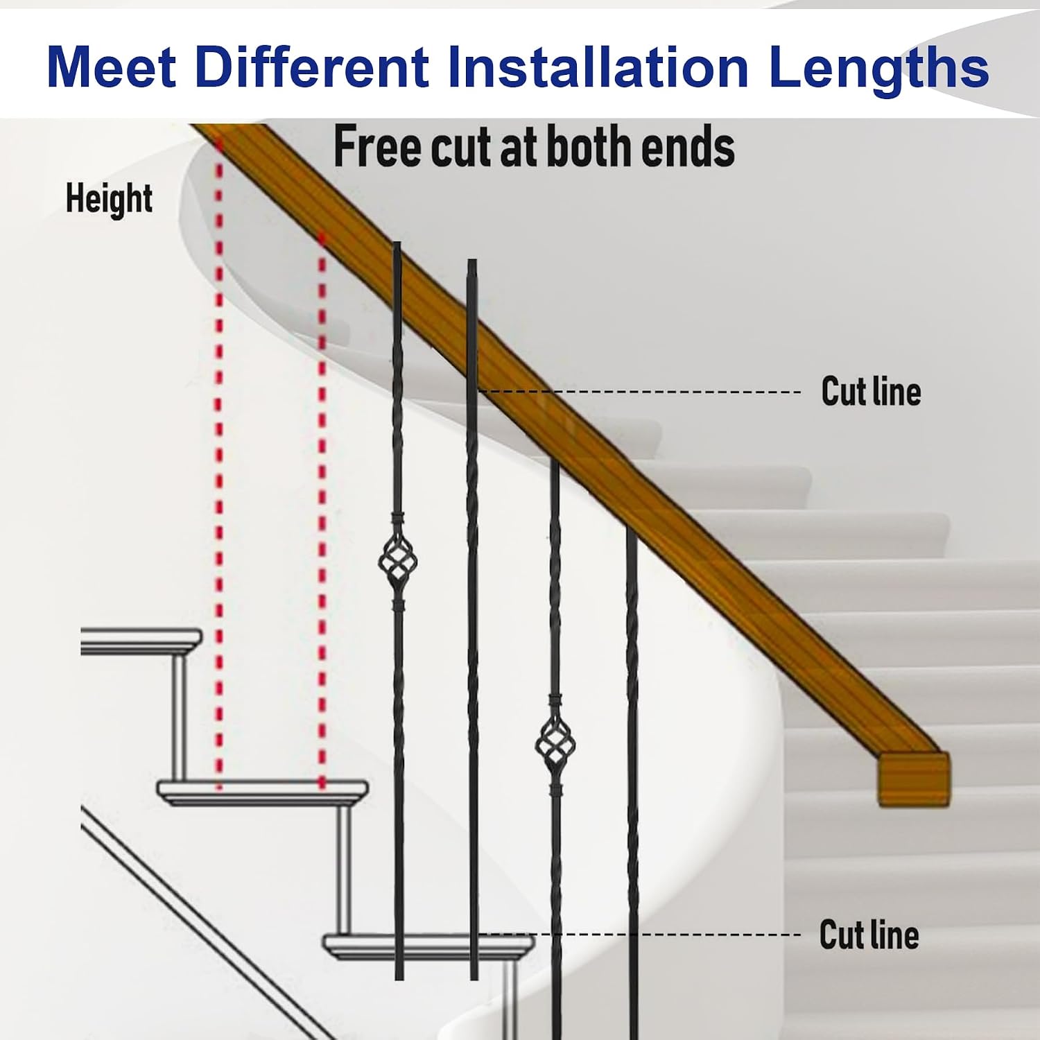 Detalle 1 de Sidasu Iron Balusters 44-inch