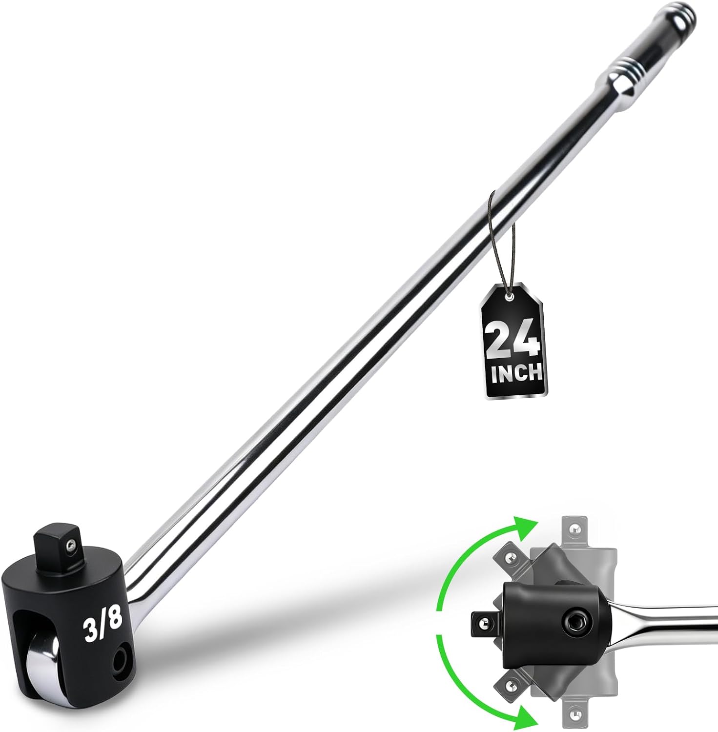 Detalle de SWANLAKE GARDEN TOOLS 66218 24-Inch 3/8-Inch Drive Flex Head Breaker Bar