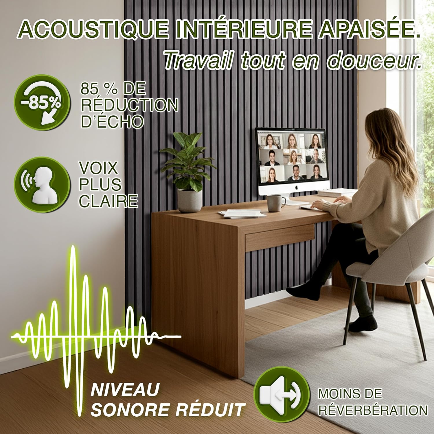 Detalle de TRESKO panneaux acoustiques 120 x 60 cm