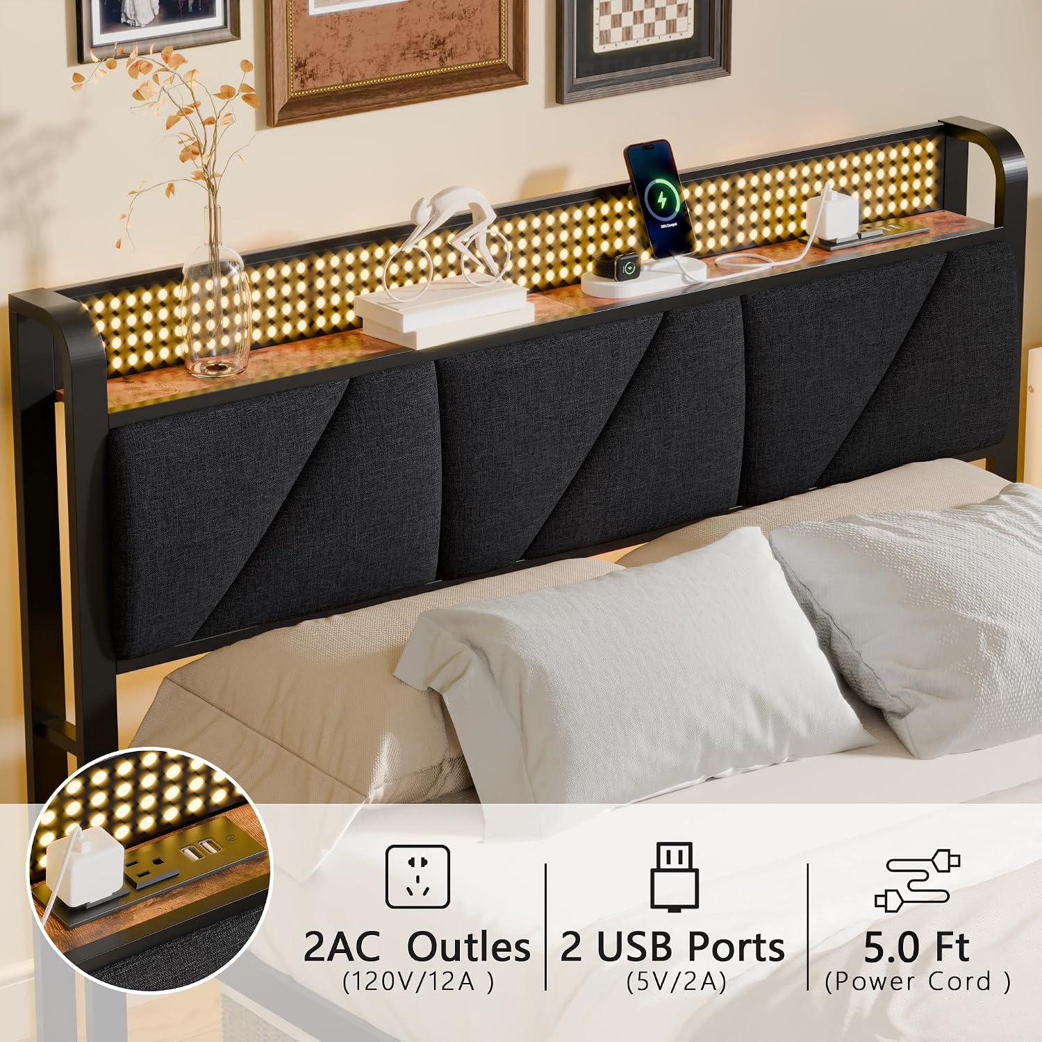 Thumbnail 2 de Furnulem Bed Frame, Queen