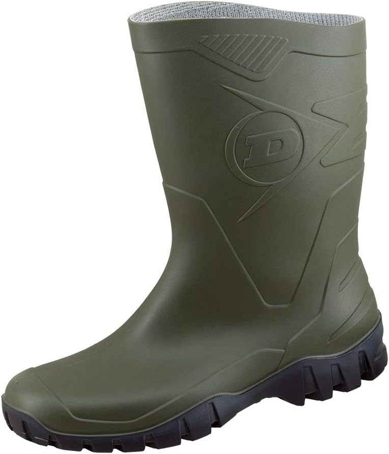 Detalle de Dunlop Dee Gummistiefel – Halbhohe, wasserdichte grüne Stiefel Größe 42