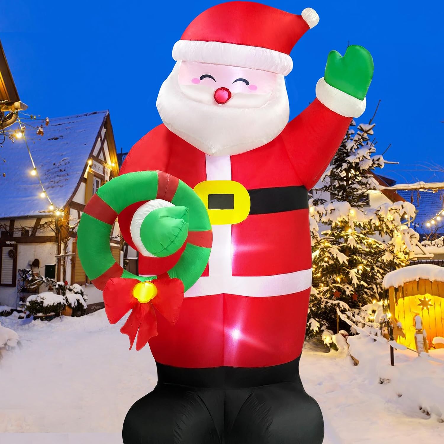 Detalle de Danxilu C-Santa-006-6F Inflatable Santa, 6 ft, with White LED Lights