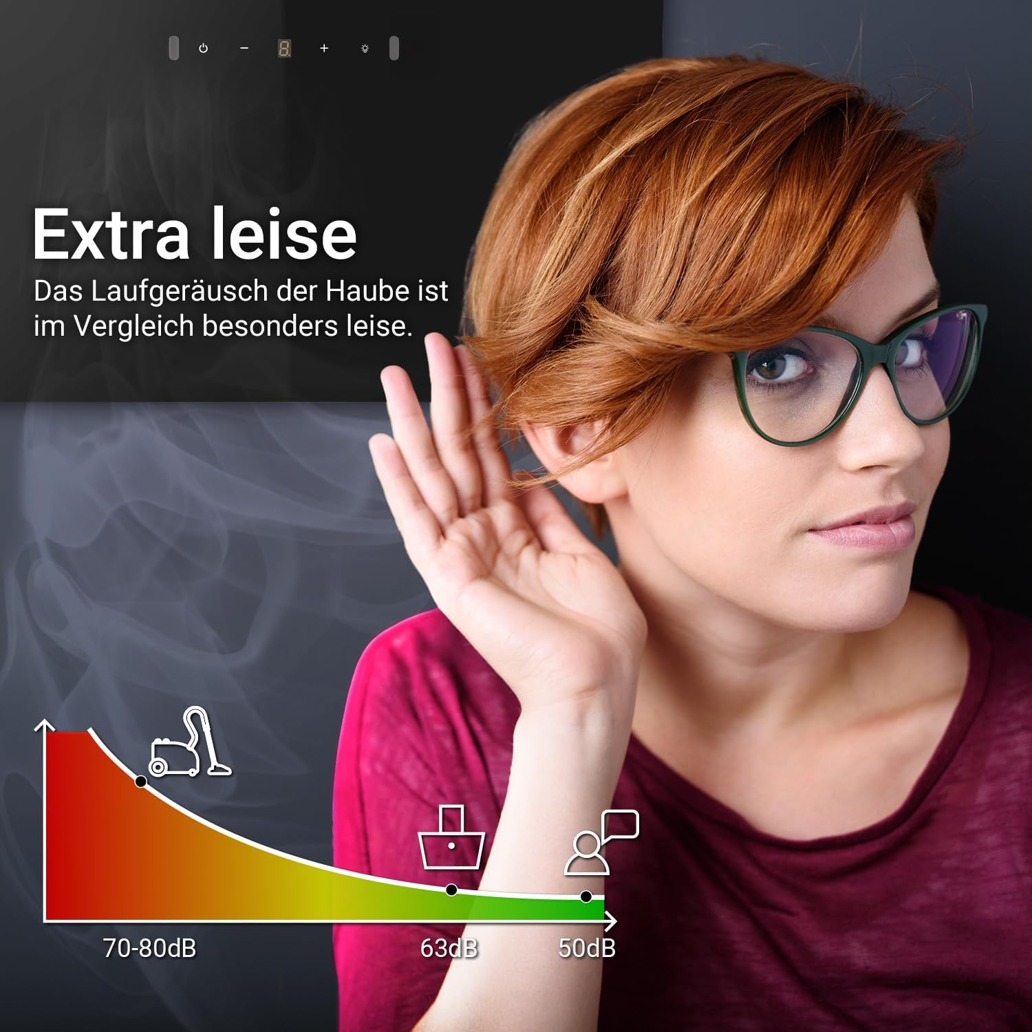 Thumbnail 5 de KKT KOLBE BASE6004SKKT Dunstabzugshaube 60 cm (Umluft/Abluft, Schwarz, Glas, LED, SensorTouch)