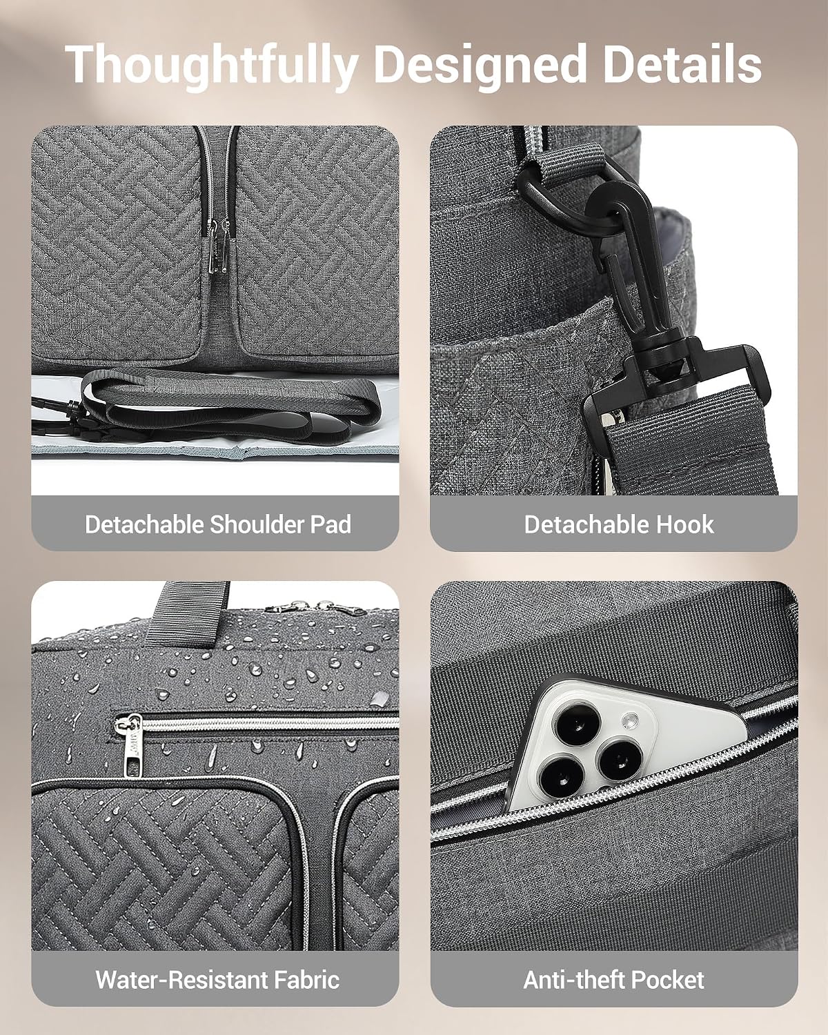 Thumbnail 6 de Kono Baby Changing Bag with Portable Changing Mat – Large Nappy Tote