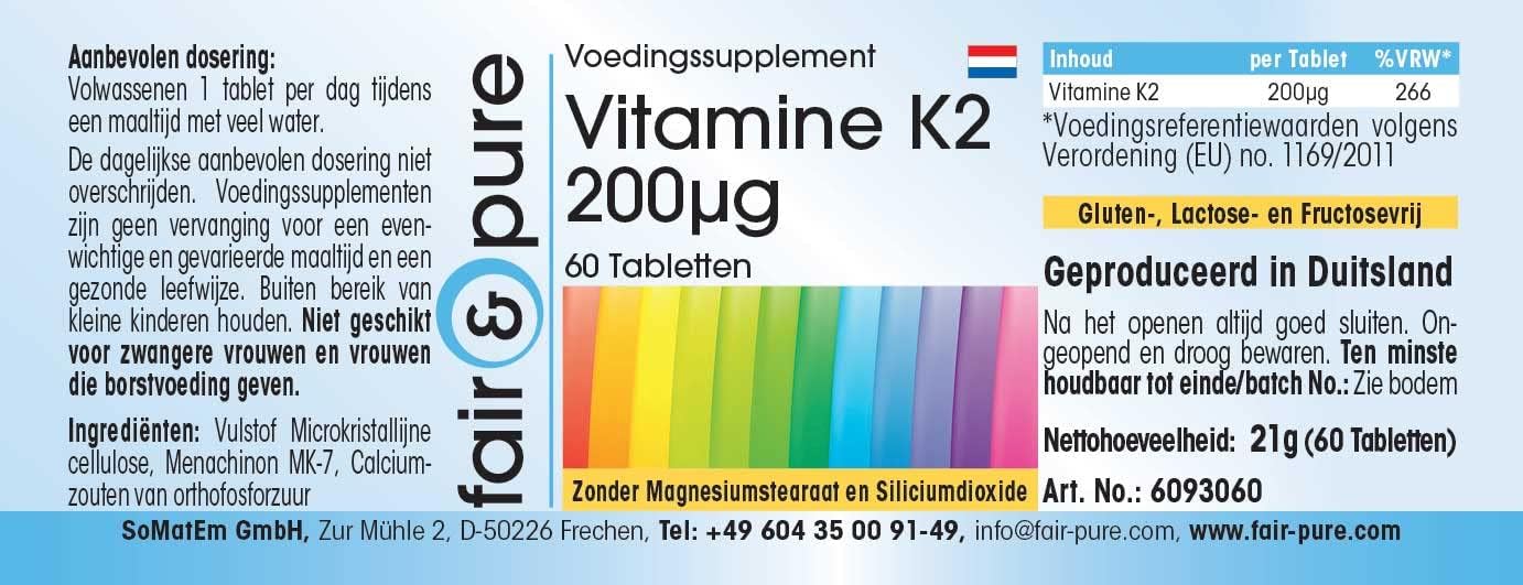 Thumbnail 6 de Fair & Pure Vitamin K2 200 µg – 60 Tabletten (MK-7) aus deutscher Herstellung, vegan