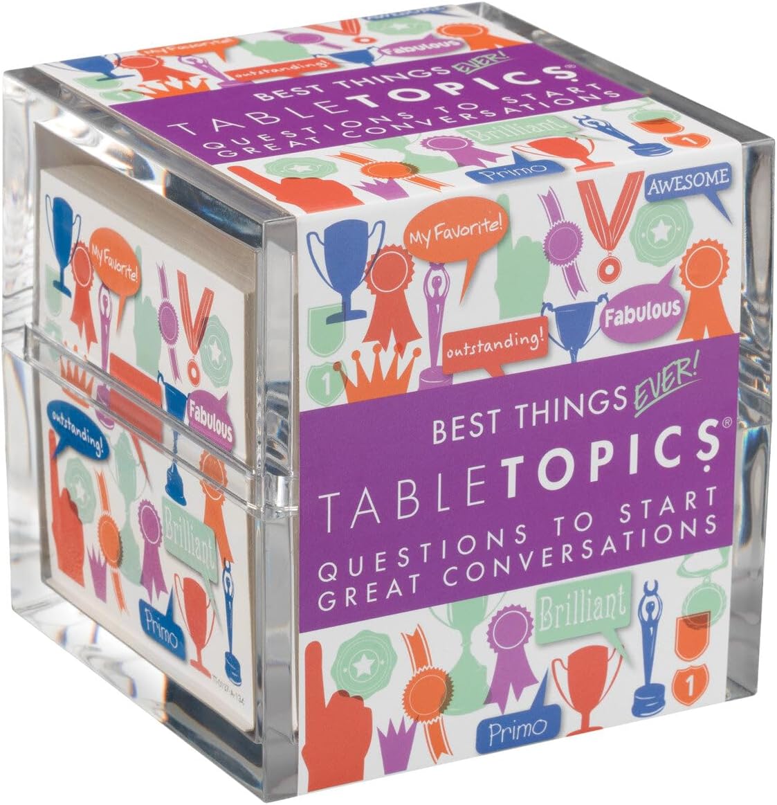Detalle de TableTopics Conversation Card Game, 135 Cards