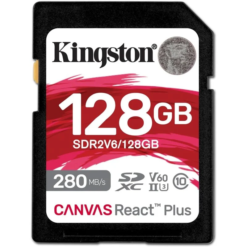 Detalle de Kingston Canvas React Plus 128 GB SDXC UHS-II V60 Clase 10