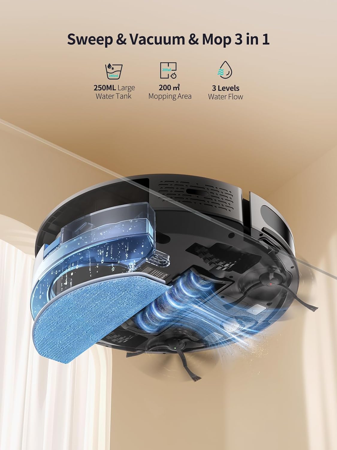 Detalle de HONITURE G20 Pro robot vacuum with 8000Pa