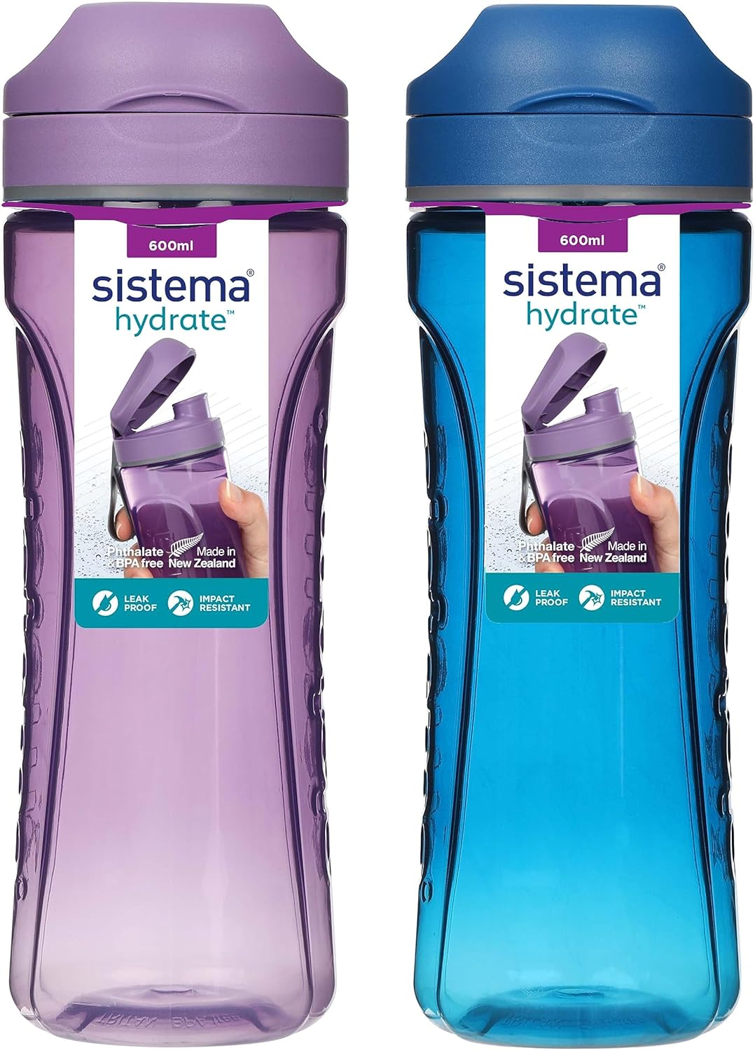 Thumbnail 5 de Hydrate Tritan Swift Wasserflasche-System (800 ml, Ocean Blue & Misty Purple) – auslaufsicher, BPA-frei, 2er-Set