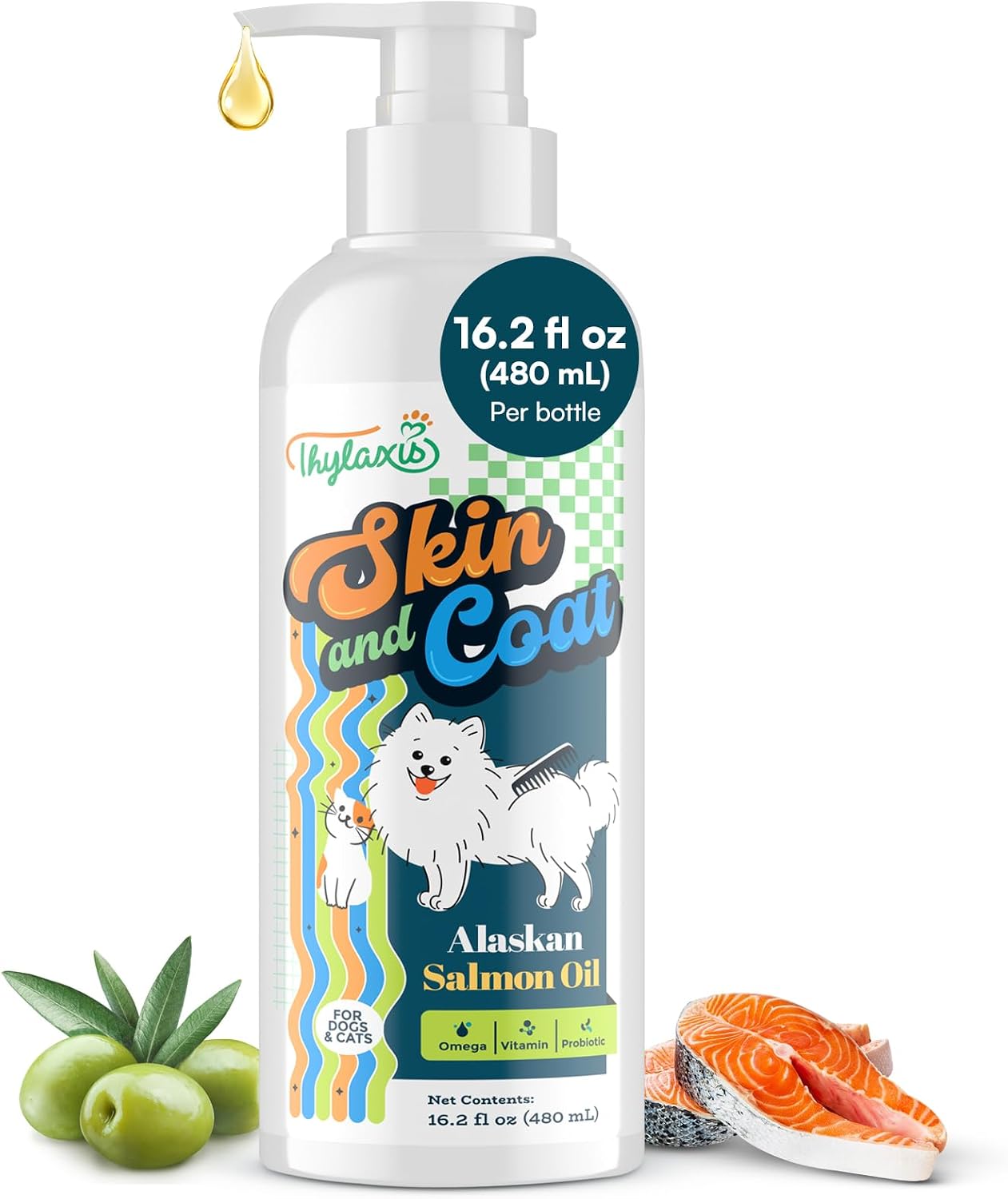 Detalle de Fish Oil for Dogs and Cats, 16.2 fl oz