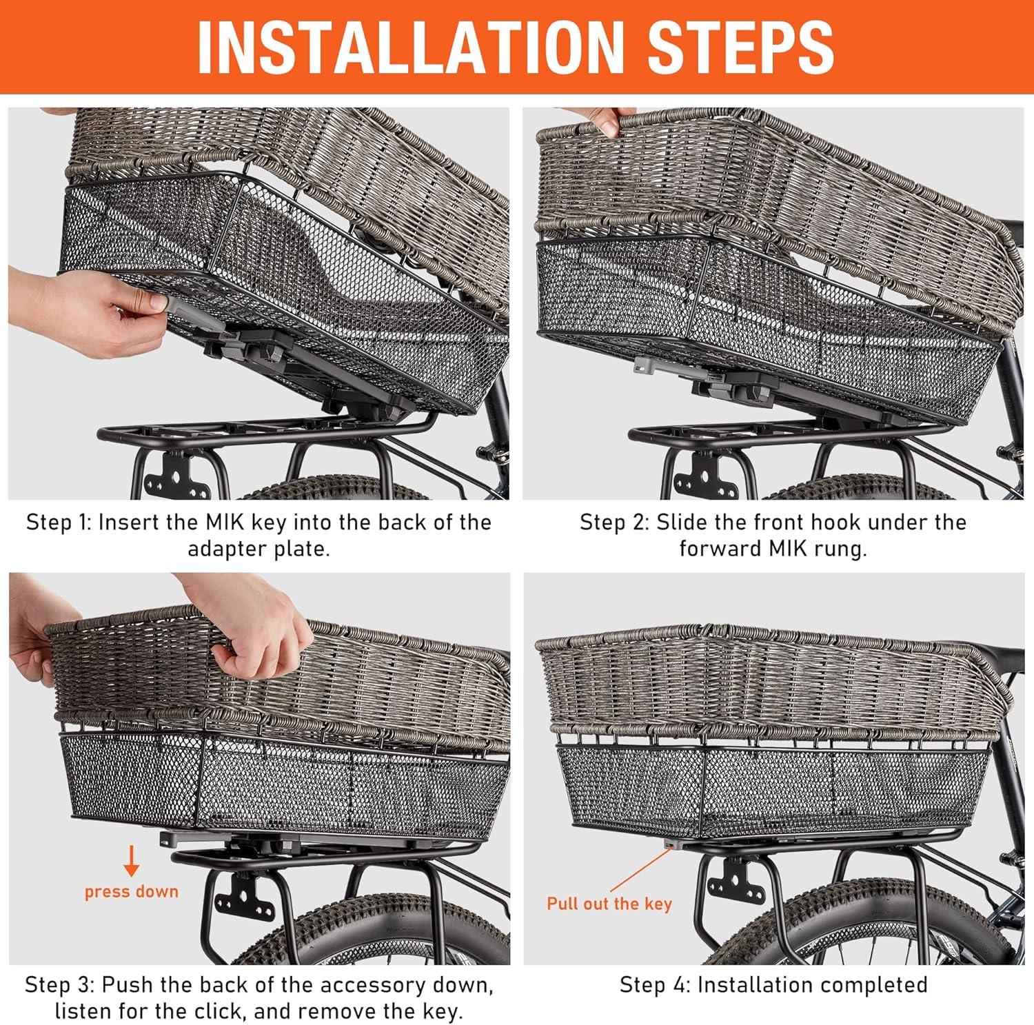 Detalle de Portapacchi posteriore per bicicletta compatibile con MIK System, regolabile in altezza (26"-29")
