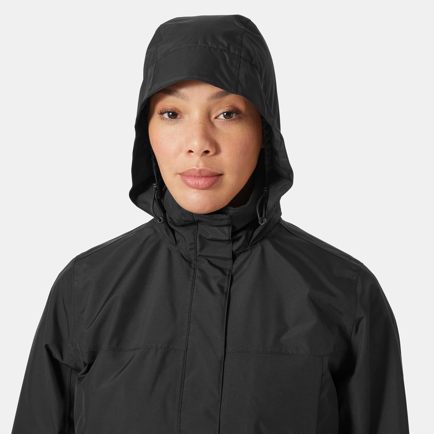 Detalle de Helly Hansen Damen Aden Lange Regenmantel – zuverlässiger Schutz mit feminine Silhouette