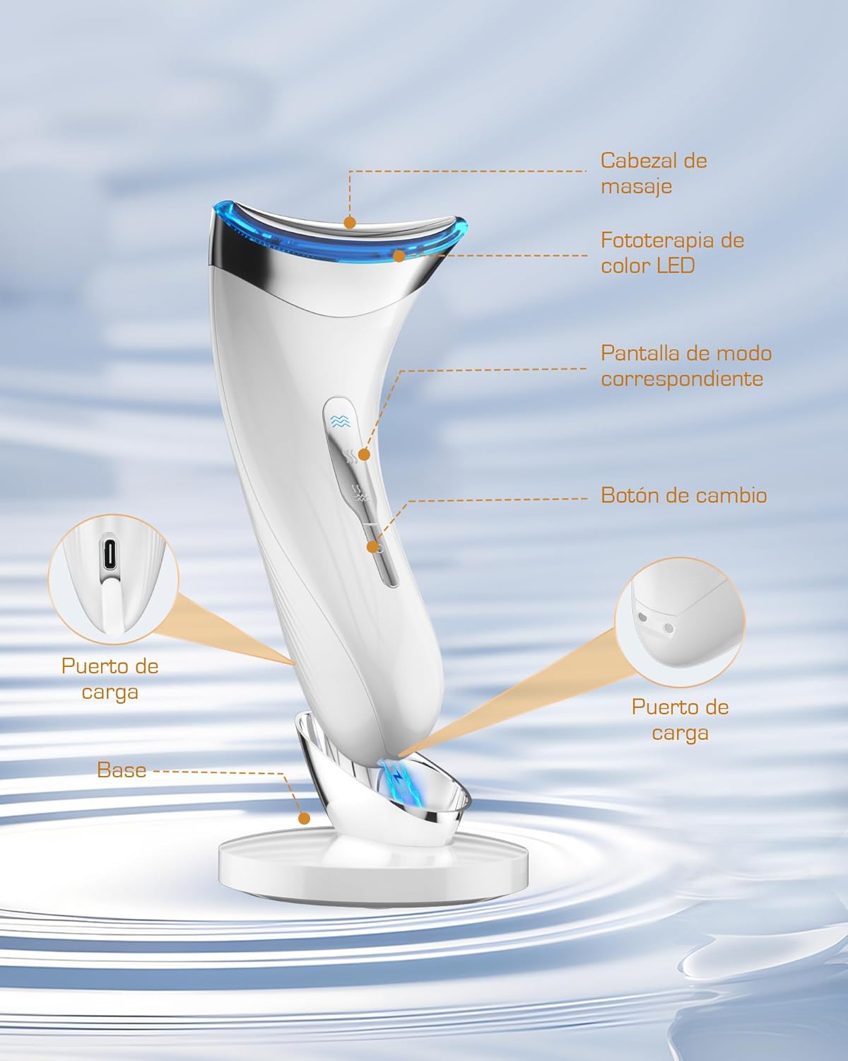 Thumbnail 5 de Masajeador Facial Eléctrico LED EMS de Belleza y Lifting 😊