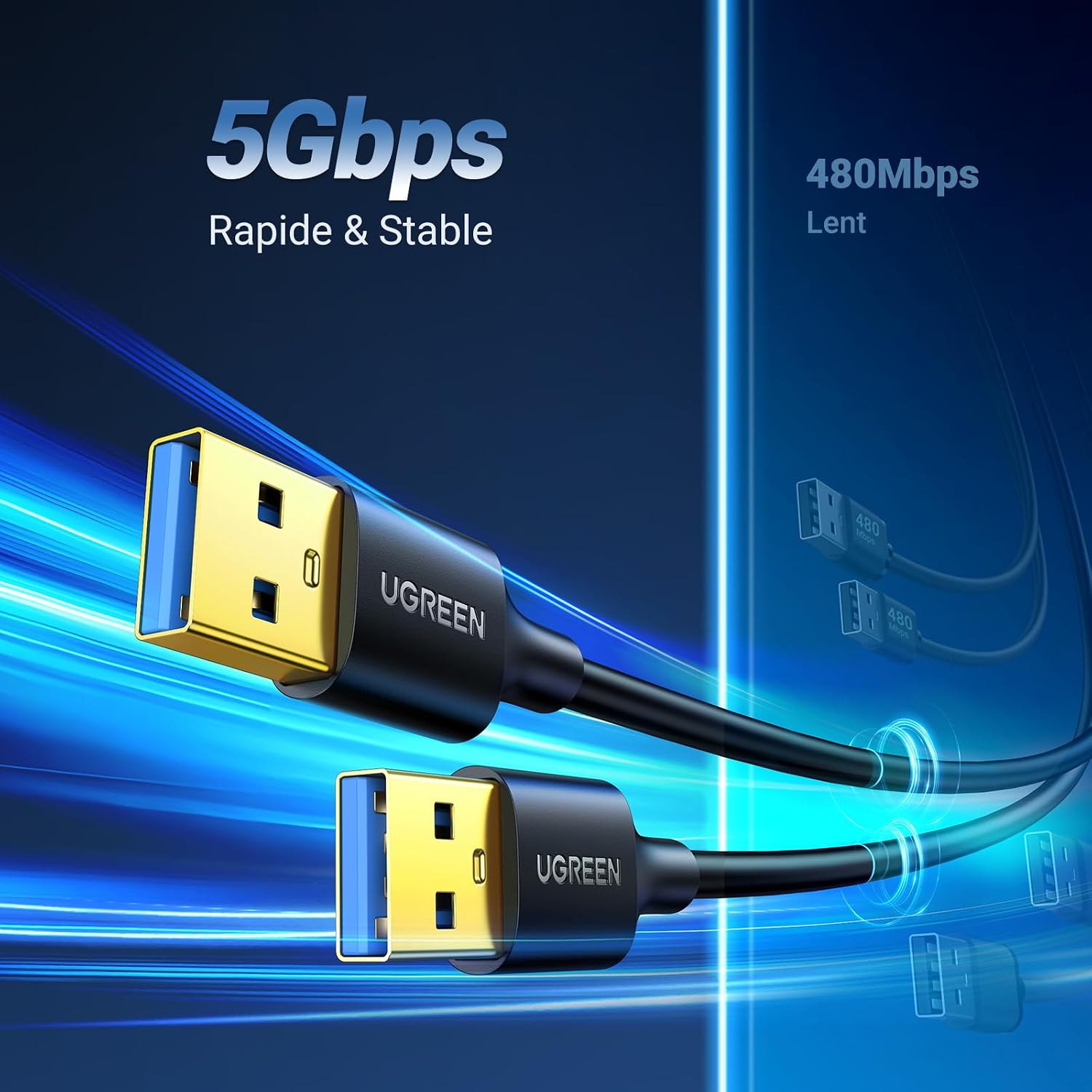 Detalle 2 de UGREEN Data Câble USB 3.0 2 m 🔌
