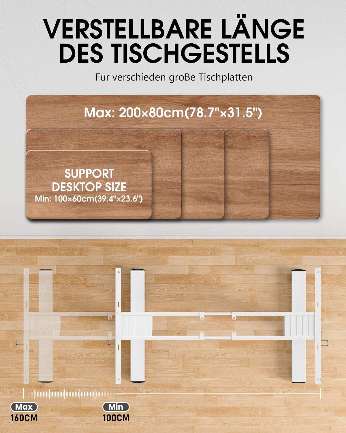 Thumbnail 5 de VOSATRON höhenverstellbarer Schreibtisch Gestell 150 kg