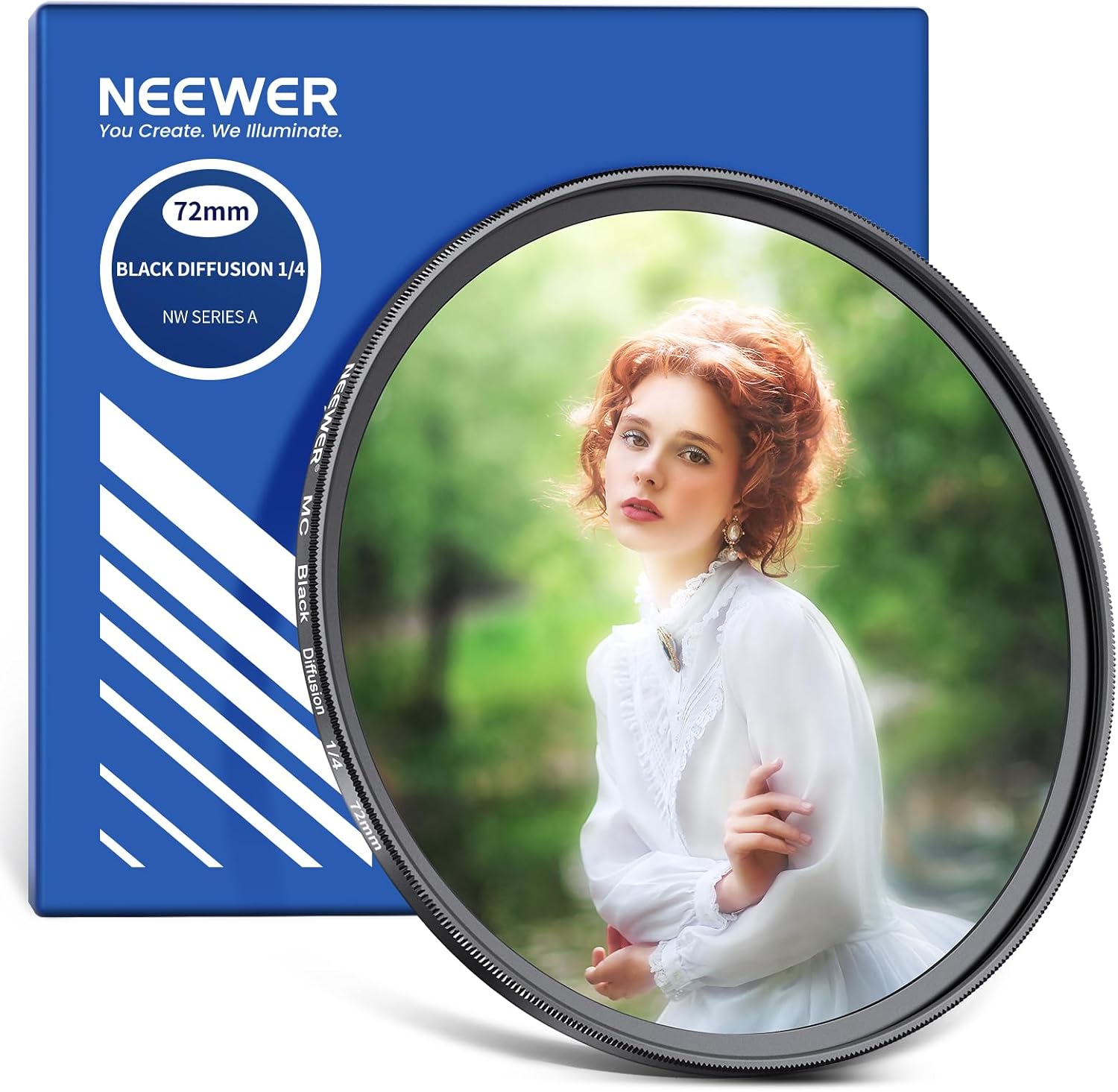 Detalle de NEEWER 72mm Black Diffusion 1/4 filter for portrait photography