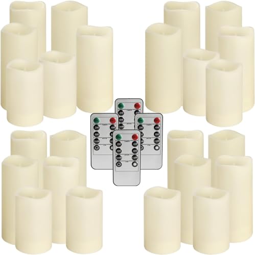 Thumbnail 9 de LIVEN Ensemble de 24 bougies LED étanches sans flamme avec 4 télécommandes et minuterie