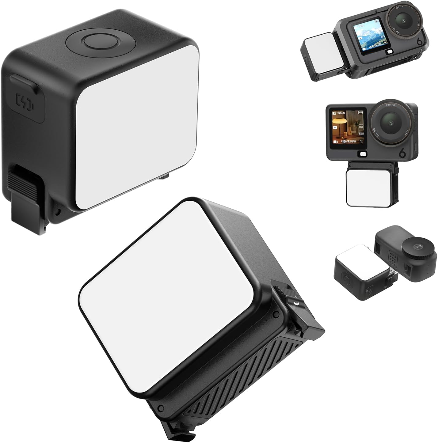 Detalle de ULANZI LM24 Mini Video-Licht für DJI Osmo Action 6 / Osmo Nano – magnetische LED-Leuchte mit IPX5