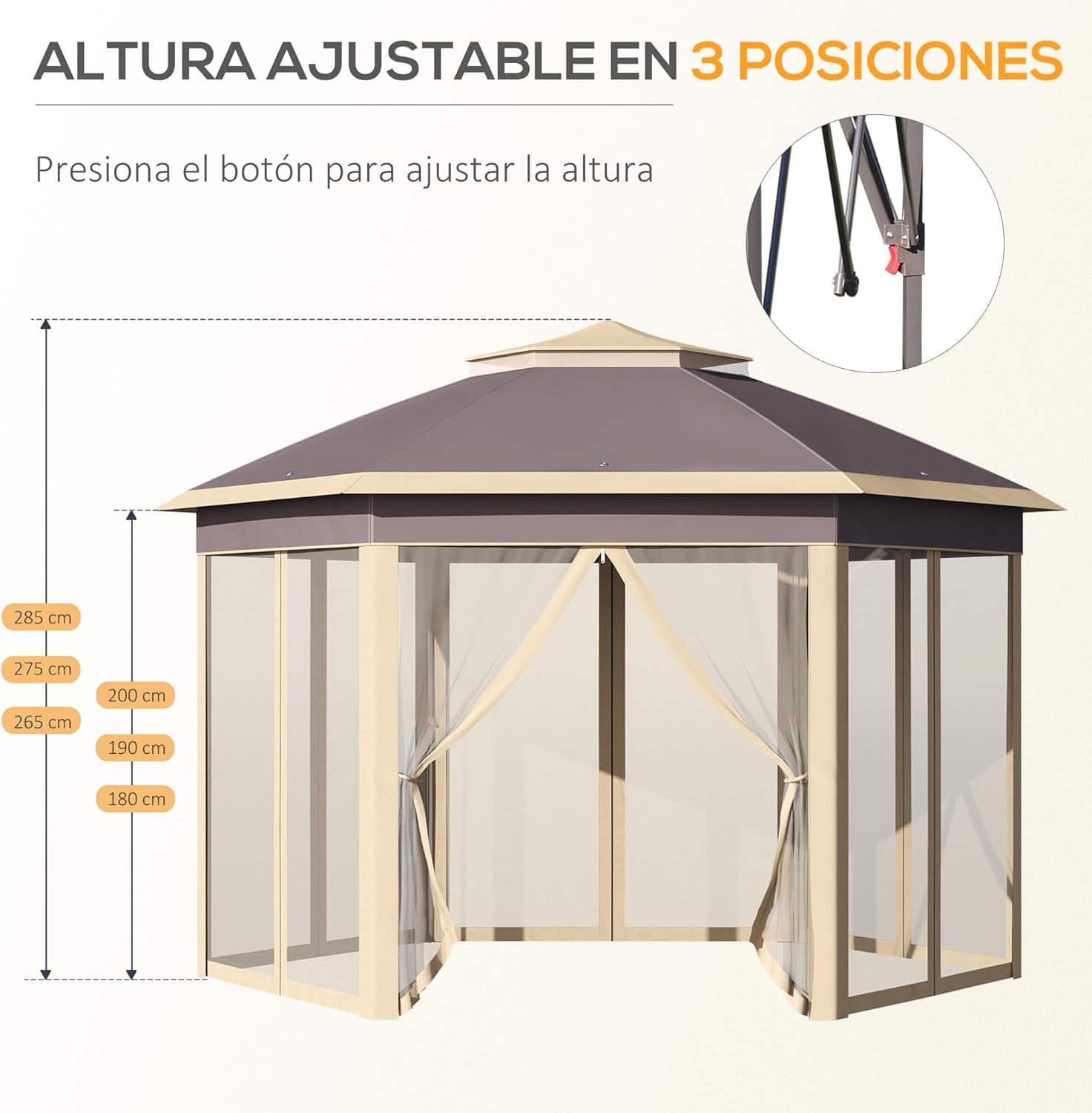Thumbnail 3 de Outsunny Carpa Plegable 4x3,4x2,85 m Gazebo para jardín