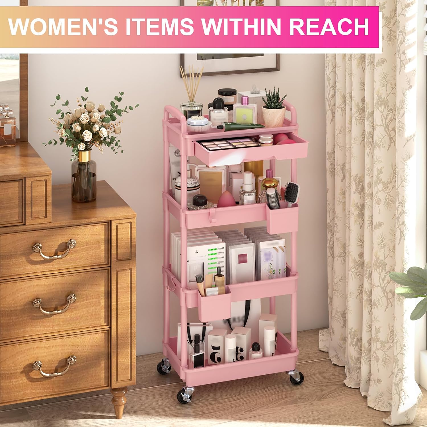 Thumbnail 4 de Goovilla 4-Tier Rolling Utility Cart with Drawer ๐