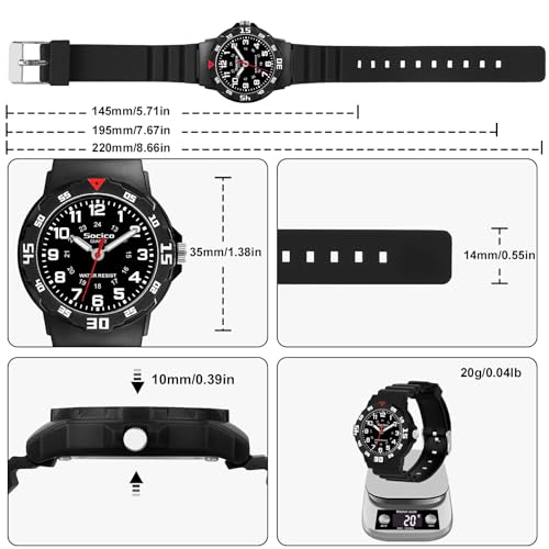 Detalle 2 de SOCICO Orologio analogico per bambini 30M impermeabile con cinturino soft