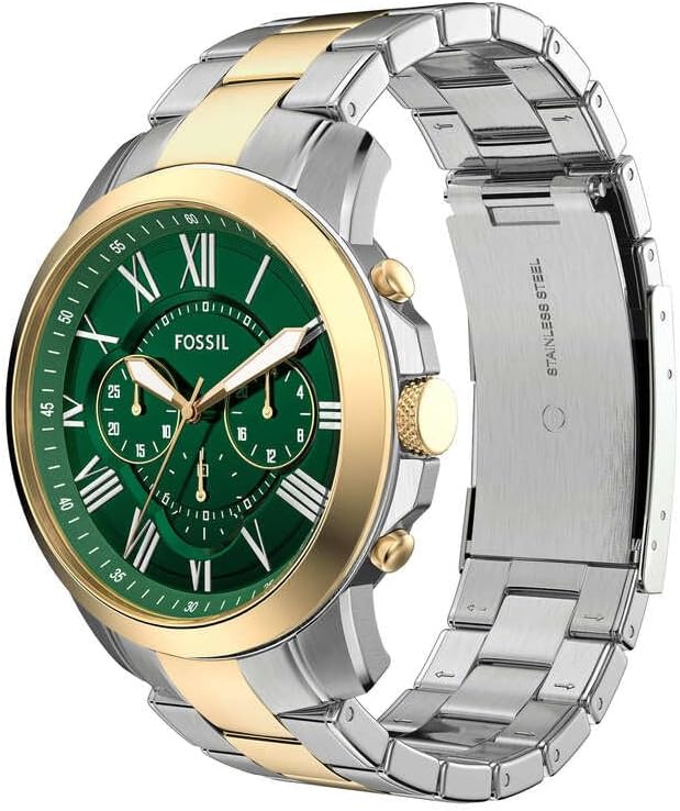 Thumbnail 2 de FOSSIL Herren Grant Uhr – Quarz-Chronograph mit Edelstahlarmband, grünem Zifferblatt