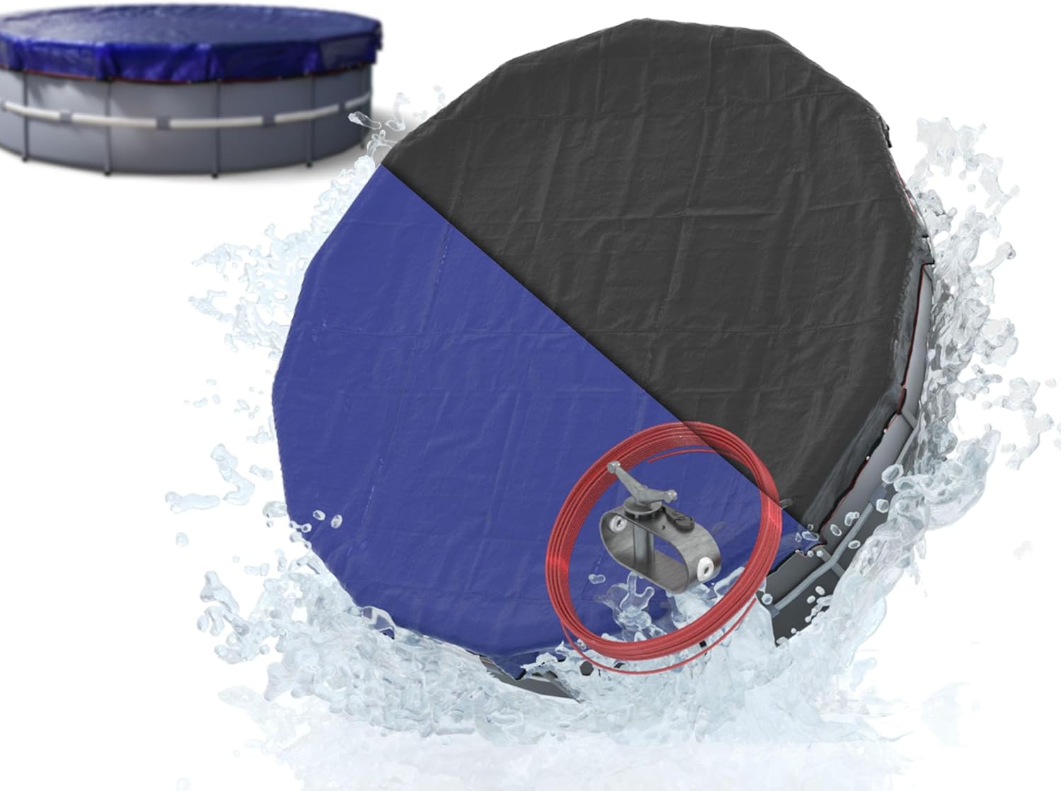 Planenfux Copertura invernale 2-in-1 per piscina rotonda Ø 460 cm (PE 200 g/m², UV)