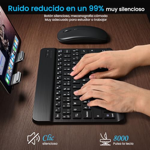 Thumbnail 8 de Cimetech teclado y ratón inalámbrico Bluetooth ultrafino ergonómico (QWERTY español) con batería recargable