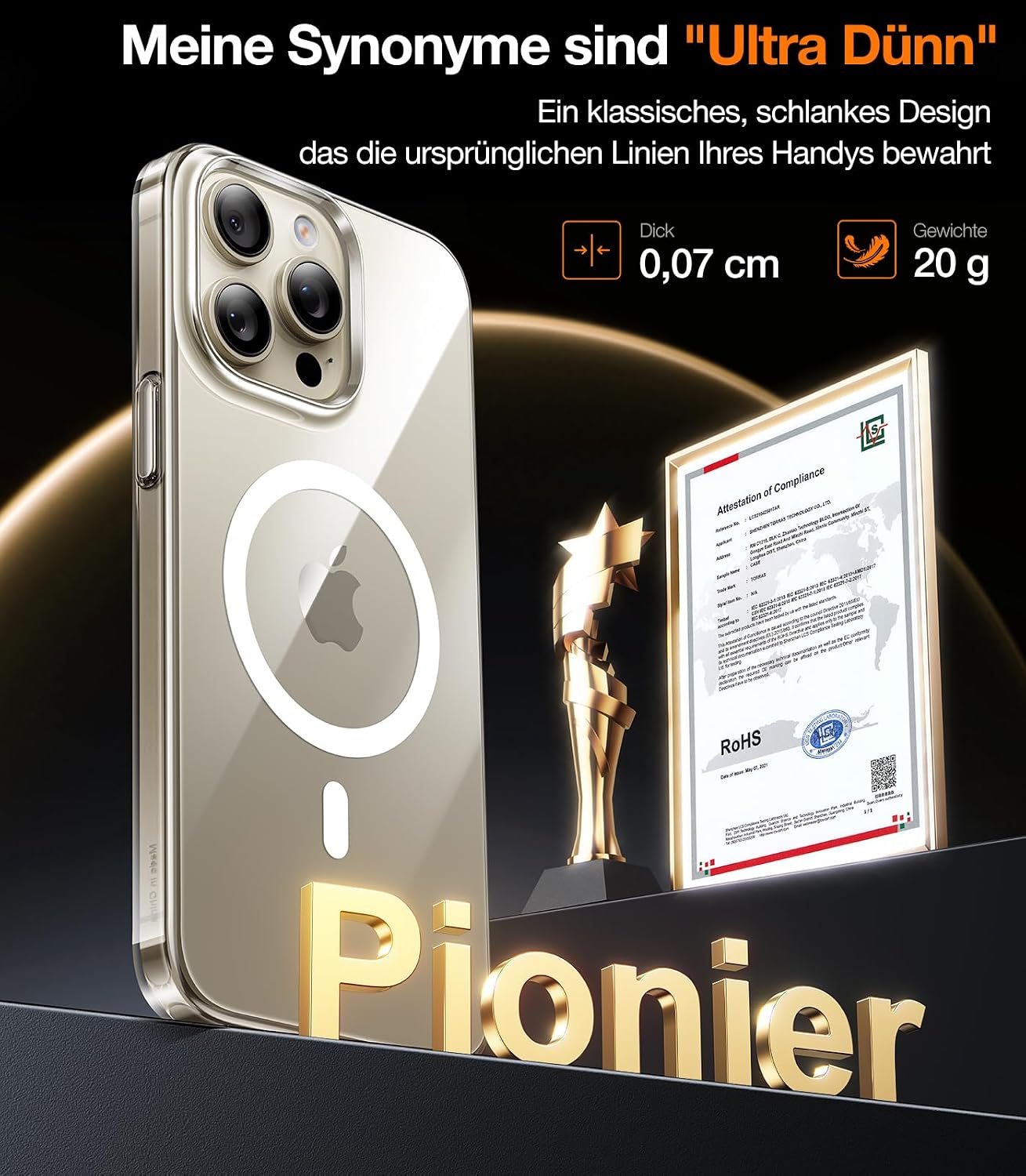 Detalle 2 de TORRAS Ultra Dünn 2024 Hülle für iPhone 15 Pro