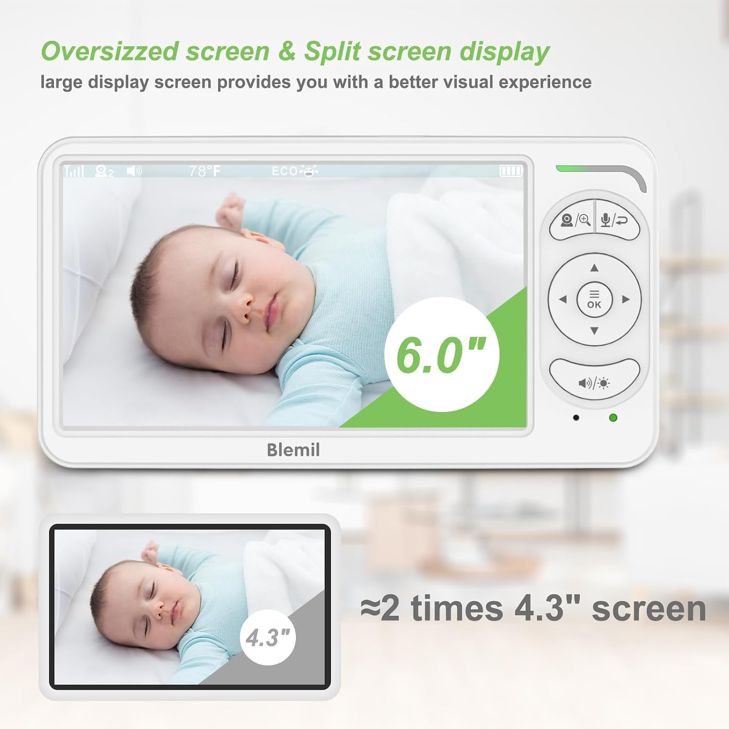 Detalle 2 de Blemil Babyphone 6 Zoll mit Kamera