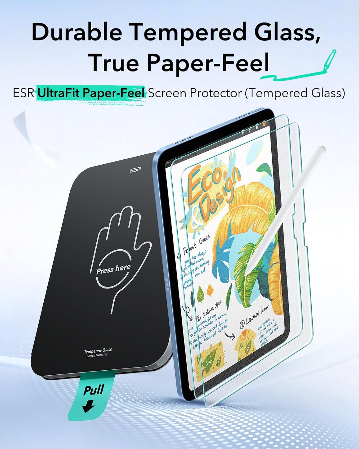 Thumbnail 2 de ESR Paper-Feel Schutzfolie für iPad 11. Generation / 10. Generation – 2er Pack, mattes Schreib- und Zeichnen-Erlebnis