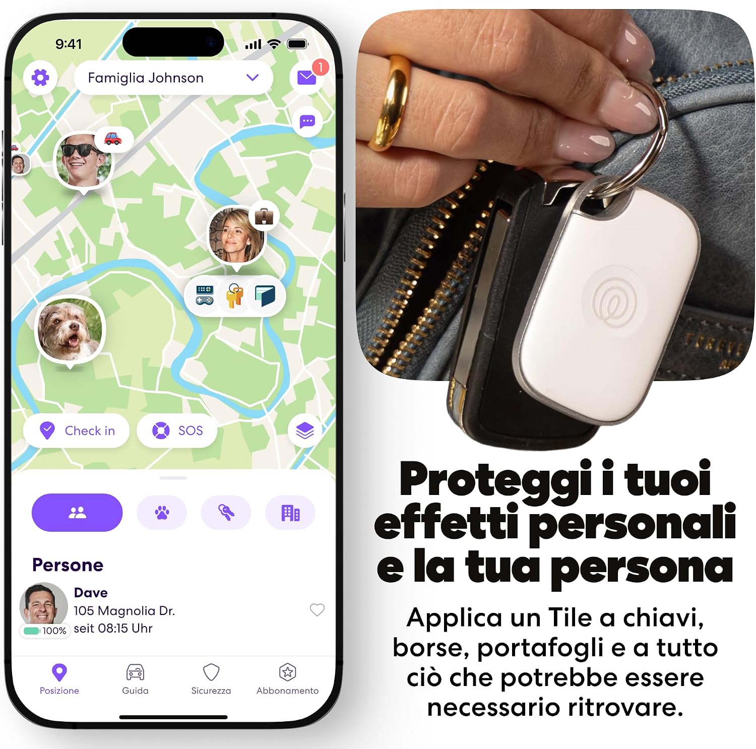 Detalle de Life360 Tile Pro - Localizzatore Bluetooth per chiavi, borse e oggetti, 1 pezzo bianco
