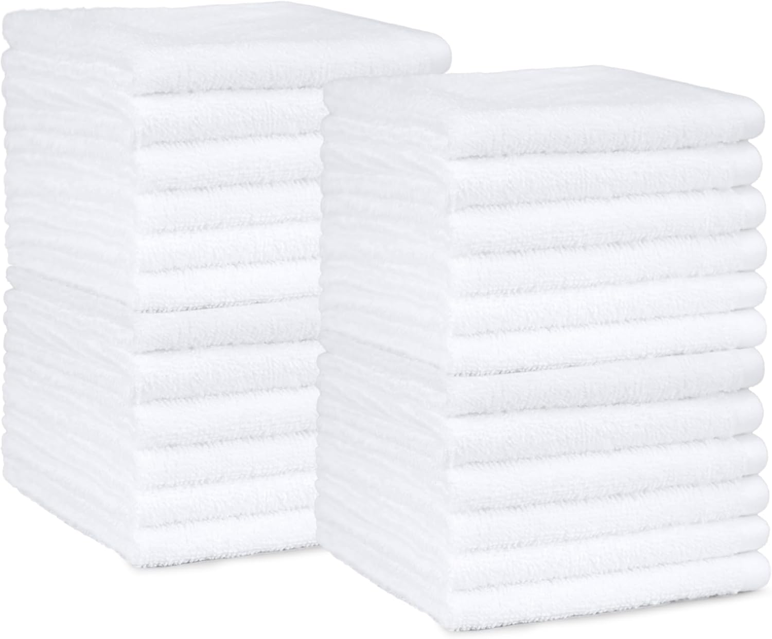 Amazon Basics Lot de 24 Gants de Toilette en coton 100% – 30 x 30 cm, absorbants et séchage rapide
