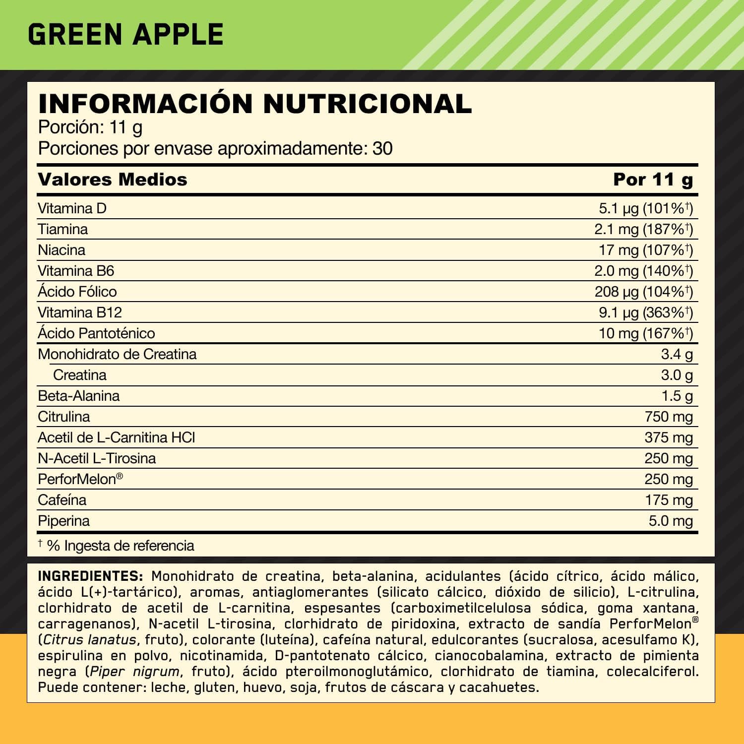 Thumbnail 6 de Optimum Nutrition Gold Standard Pre-Workout 🍏 Manzana Verde, 30 porciones