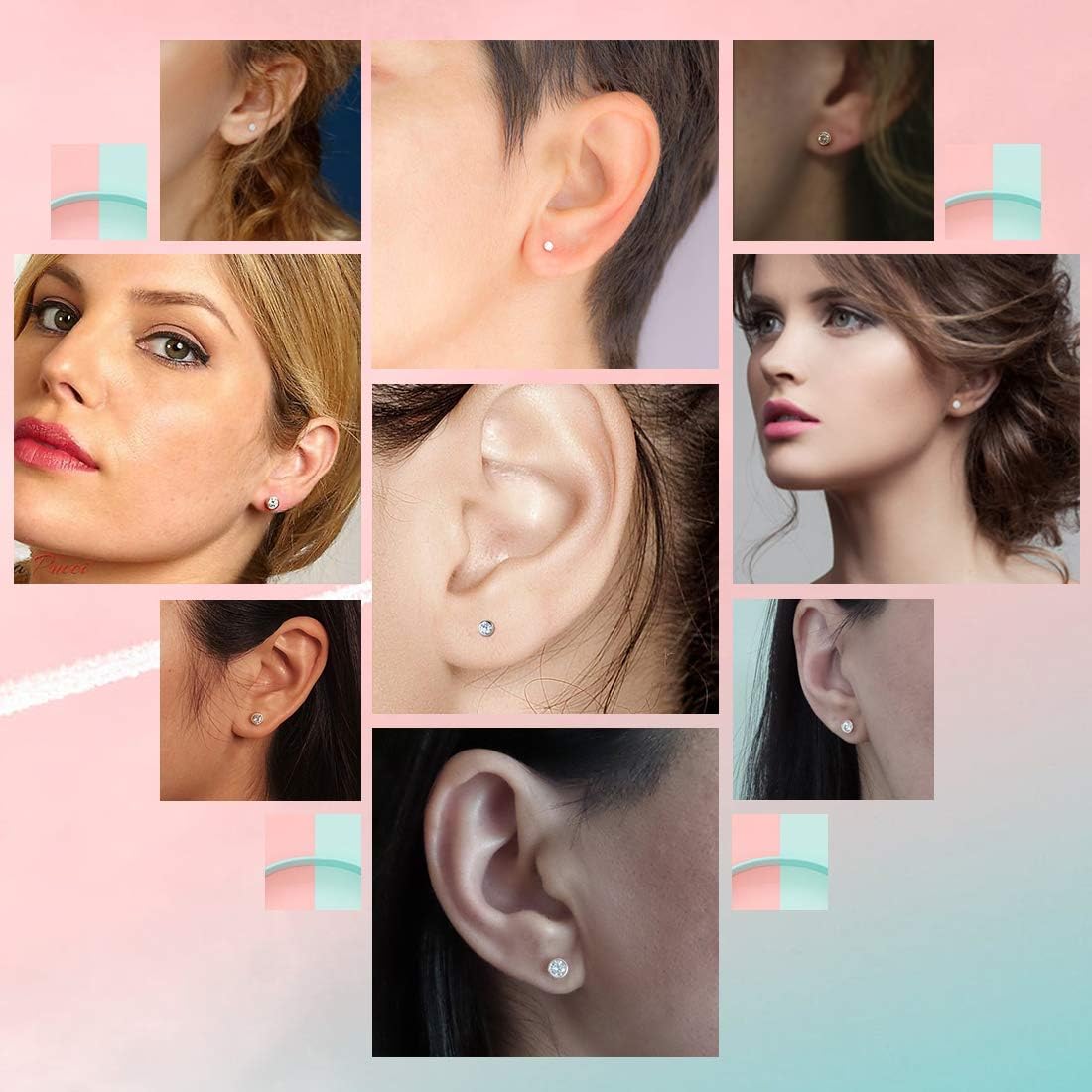 Thumbnail 3 de Kleine Silber Ohrstecker 925 CZ