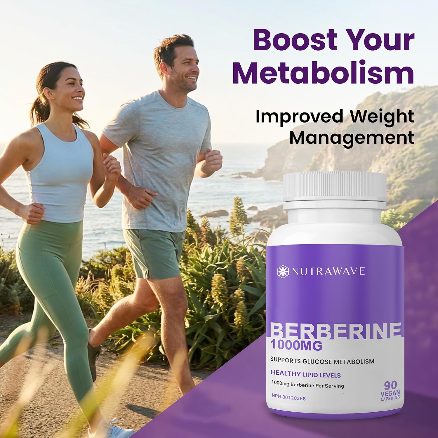 Thumbnail 4 de Nutra Wave PURE Berberine Capsules, 1,000 mg per Serving, 90 Count