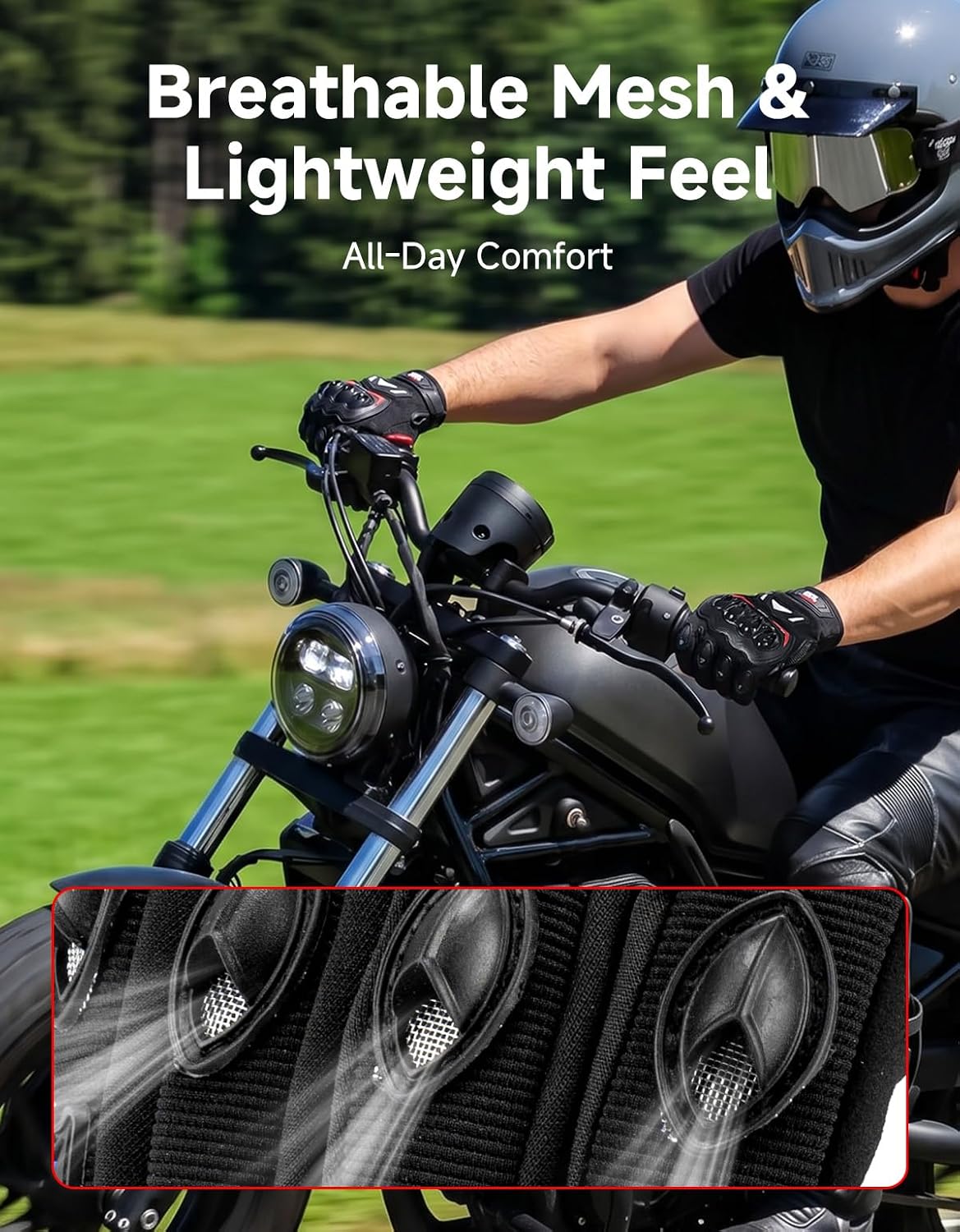 Thumbnail 1 de KEMIMOTO F1109-01402 Motorcycle Gloves, Large Microfiber, Touchscreen