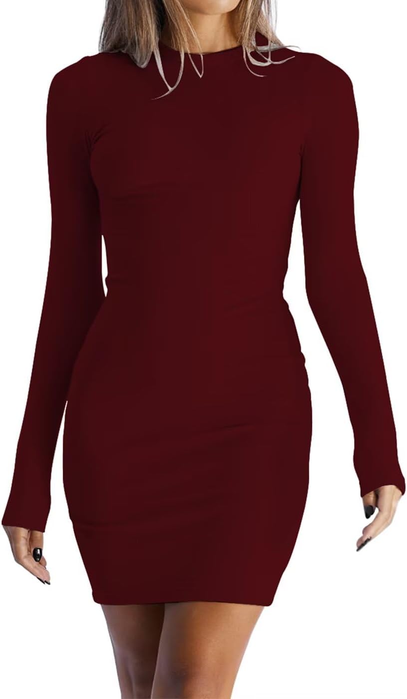 Detalle de LACOZY Women Long Sleeve Bodycon Dress: Fall Ribbed Knit Midi for Everyday Confidence