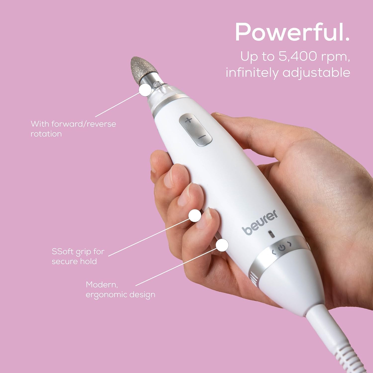 Detalle 2 de Beurer MP 62 Electric Manicure Set 5,400 rpm