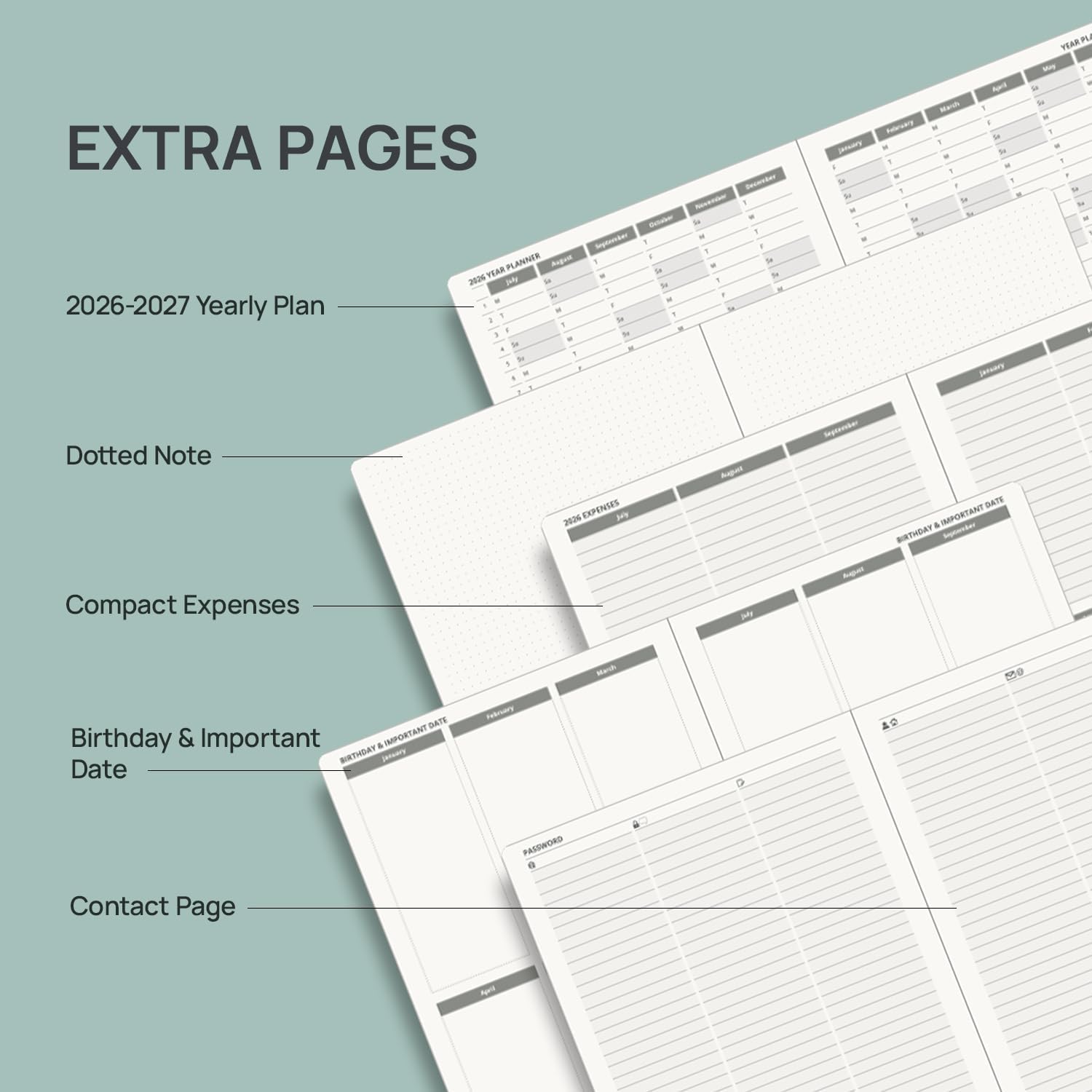 Detalle 1 de POPRUN Daily Planner, 5.75" x 8.5