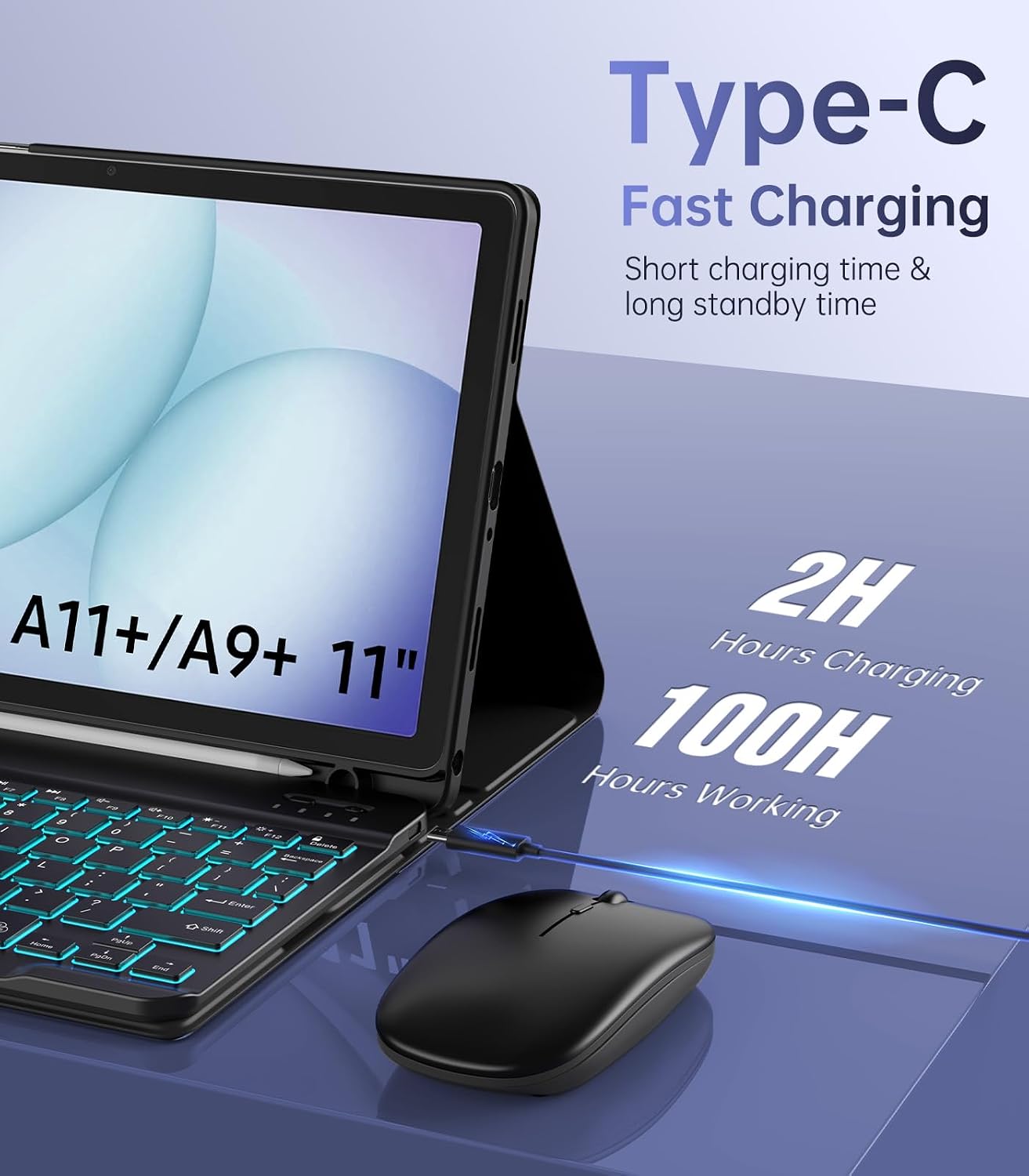 Detalle de MoKo Keyboard Case for Galaxy Tab A11+/A9+ 11-inch