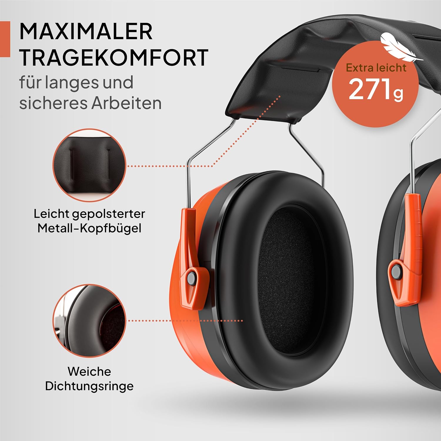 Thumbnail 3 de Senner WorkPro Ultra Gehörschutz (SNR 34 dB) – größenverstellbare Ohrenschützer für Arbeit & Freizeit