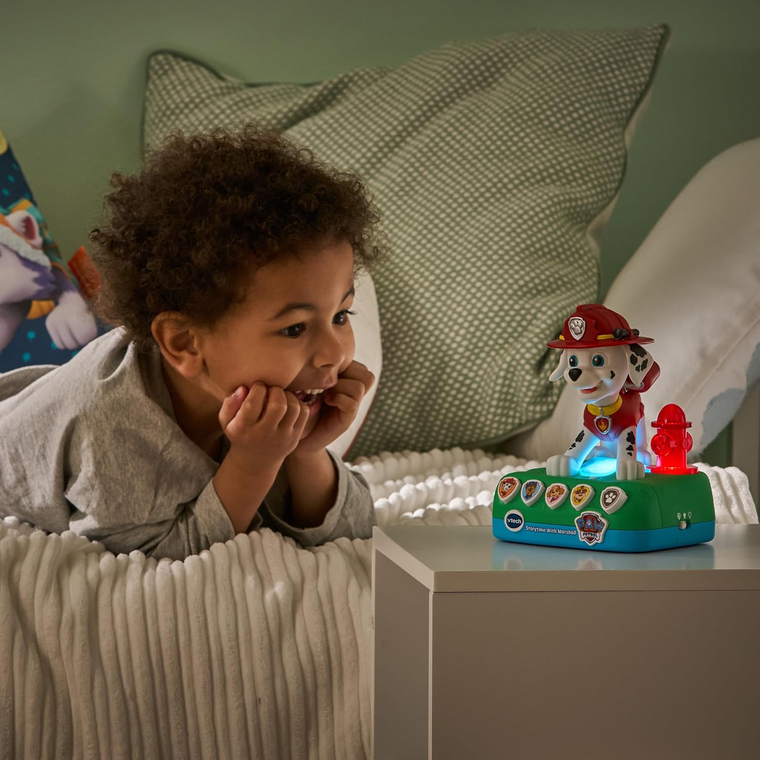 Detalle de VTech PAW Patrol Interaktiver Geschichten-Freund Marshall (für Kinder von 3–6 Jahren) – mit Figurenfunktion und interaktiven Rettungsmissionen
