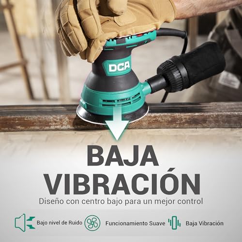 Thumbnail 7 de DCA Lijadora Orbital 300W de 6 velocidades (hasta 12.000 RPM) con recogida de polvo y 10 lijas de 125 mm