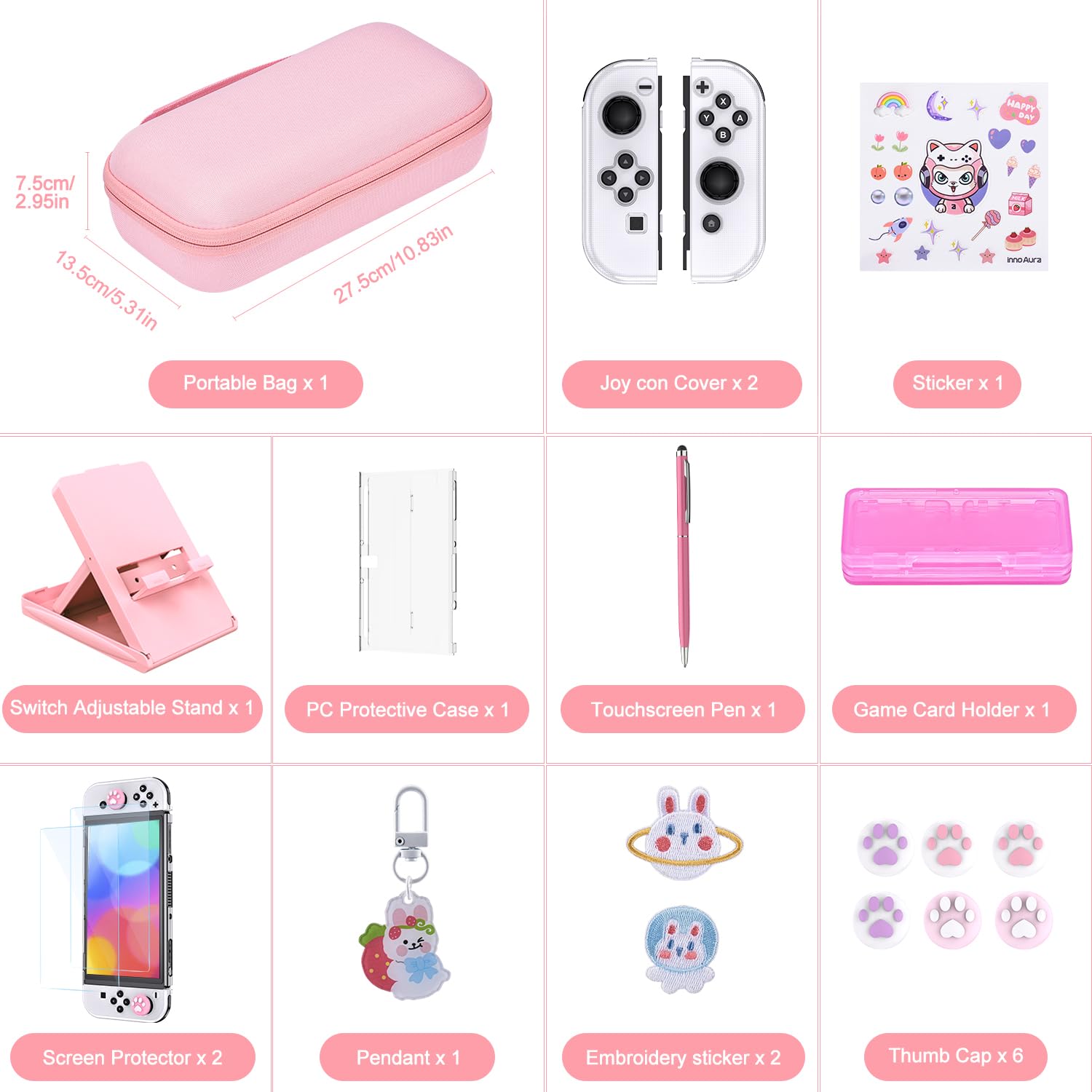 Detalle 2 de innoAura Switch OLED Case 19-in-1 Bundle for Switch OLED (2021)