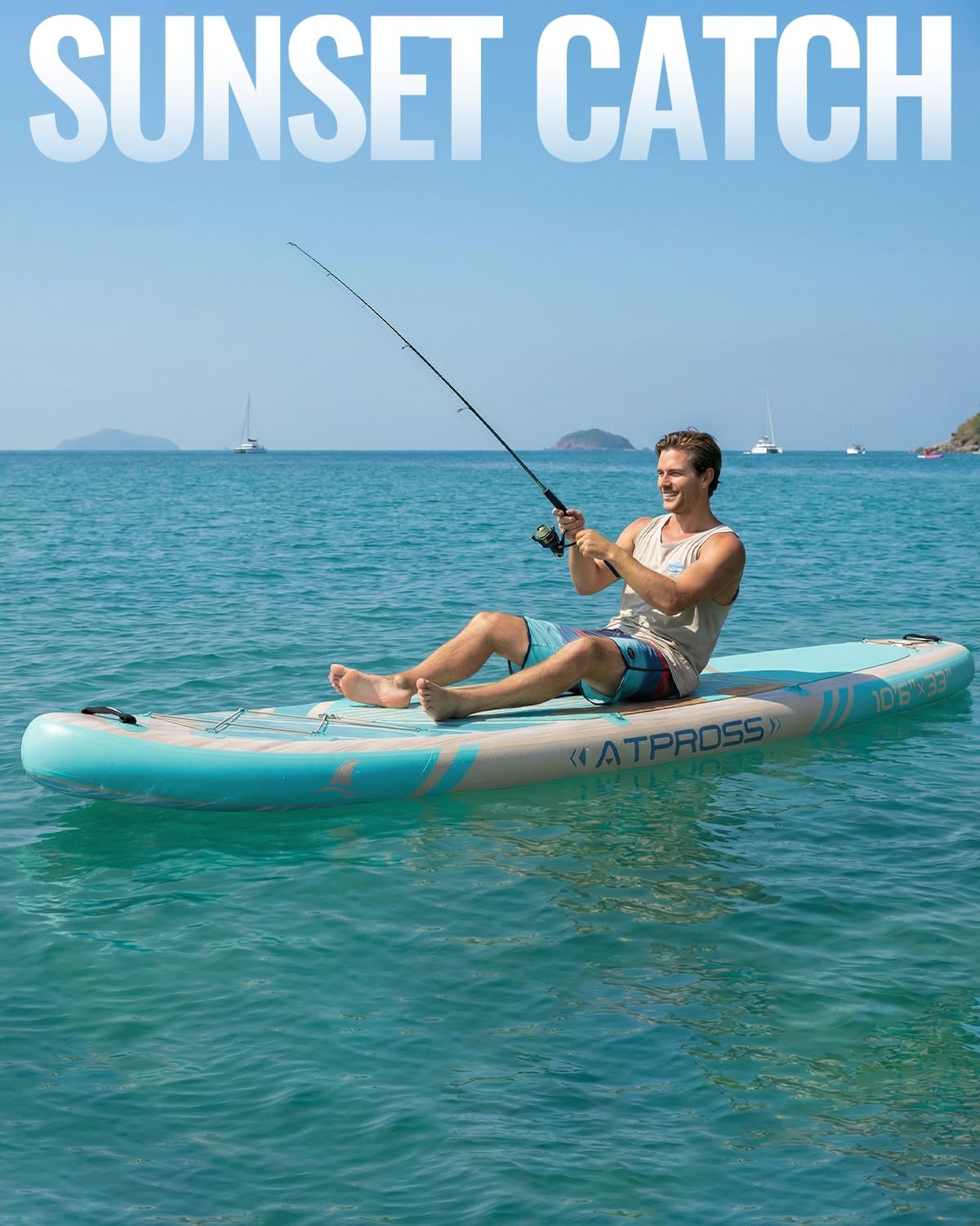 Thumbnail 5 de ATPROSS 10'6" Inflatable Stand Up Paddle Board with Kayak Seat — Extra Wide, 400lbs Capacity