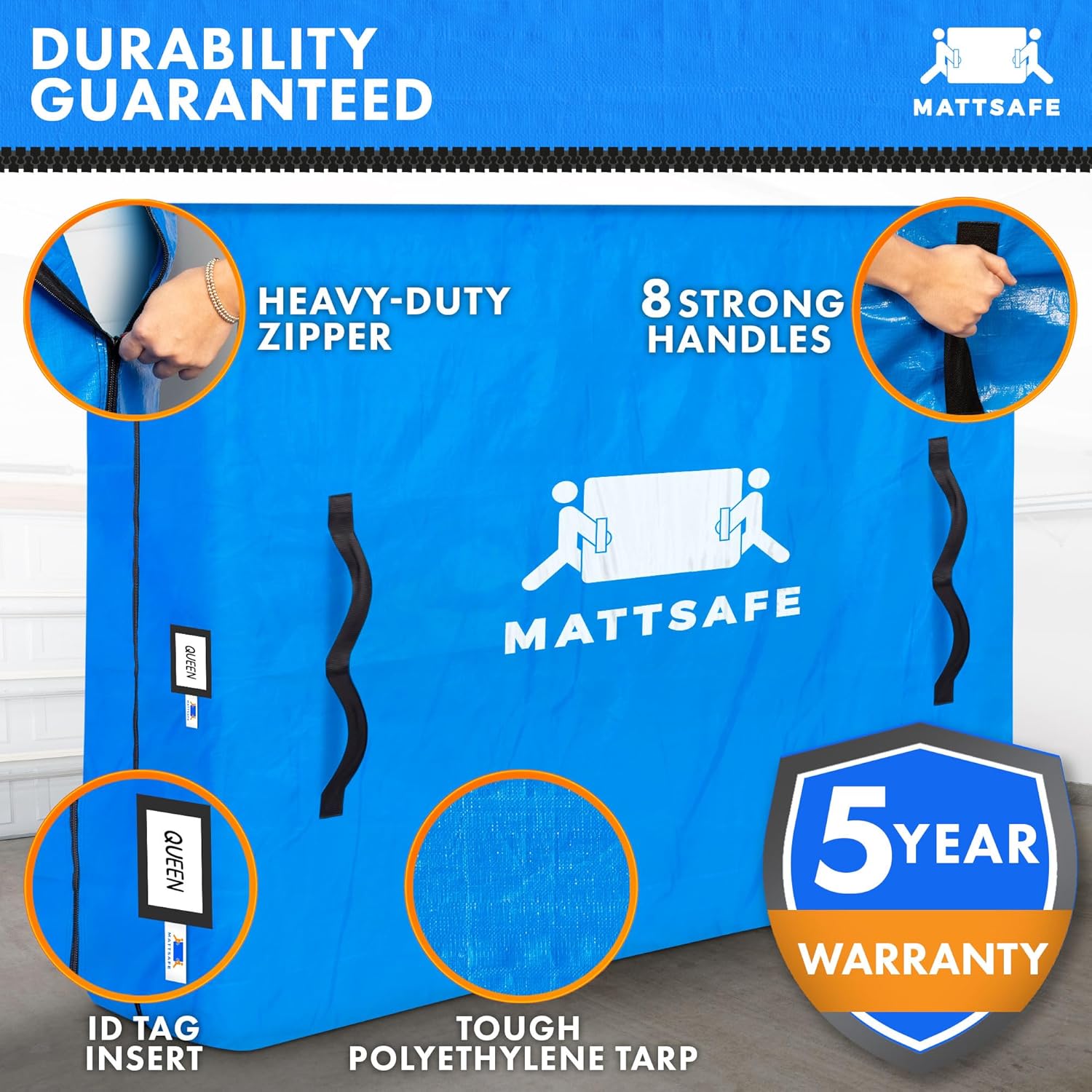 Detalle de Nordic Elk Mattress Bags Queen 8-Handle Moving Cover