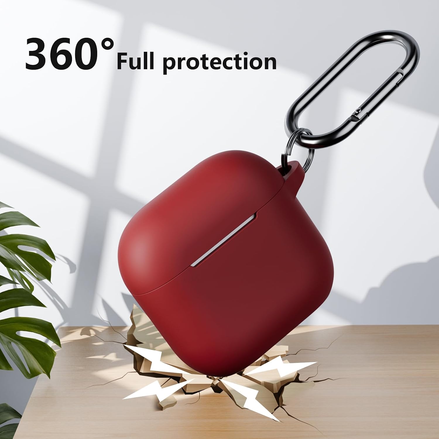 Detalle de KOKOKA Case Cover for AirPods 4th Gen (2024) with Cleaning Kit – Burgundy